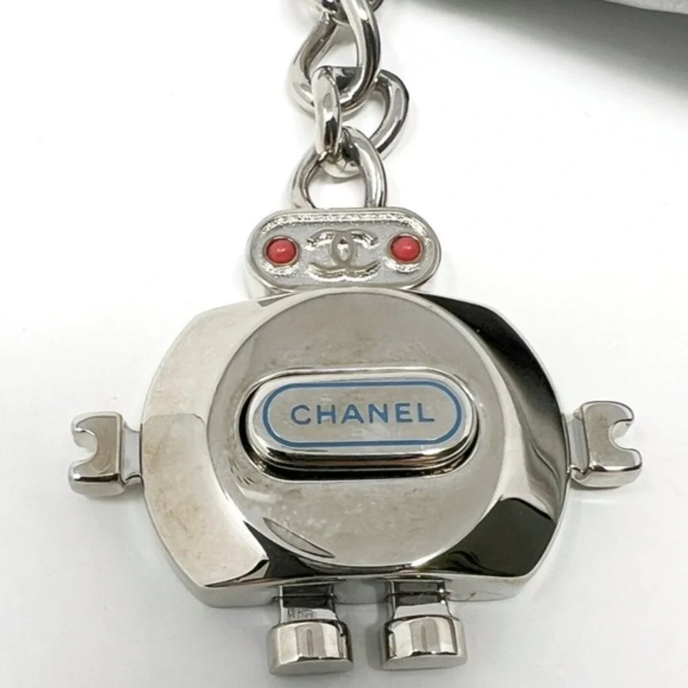 Chanel Silver Keyboard Clutch Robot Charm Lambskin 2017‎
